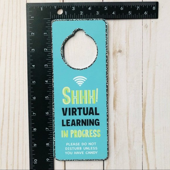 New! Faux Wooden Virtual Online Learning Door Sign - Picture 4 of 4
